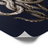 Vintager Retro-Anzug Octopus Grafikdesign Poster (Ecke)