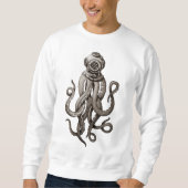 Vintager Retro-Anzug Octopus Grafikdesign Sweatshirt (Vorderseite)