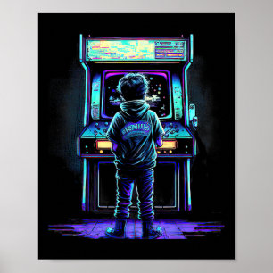 Vintager Retro-Arkade 3 des Videospiels Poster