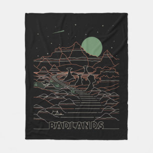 Vintager Retro Badlands Nationalpark Süd Dakota Fleecedecke