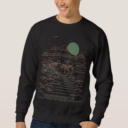 Vintager Retro Badlands Nationalpark Süd Dakota Sweatshirt (Vorderseite)