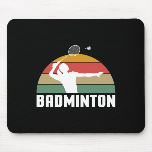 Vintager Retro Badminton Shuttle Player Mousepad (Vorne)