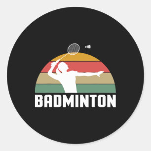 Vintager Retro Badminton Shuttle Player Runder Aufkleber