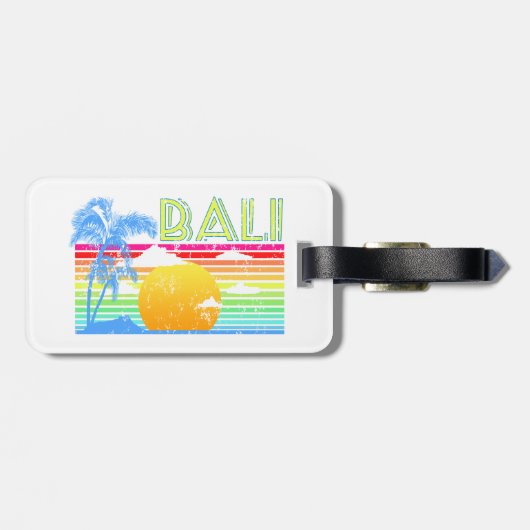 Vintager Retro Bali Gepäckanhänger (Rückseite horizontal)