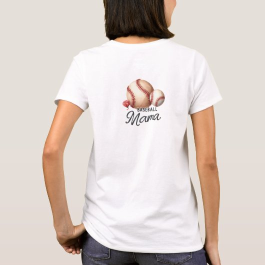 Vintager Retro-Baseball-Mama-T - Shirt (Rückseite)