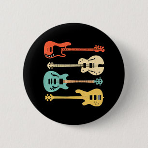 Vintager Retro Bass Gitarre Bassist Button