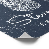 Vintager Retro Beach Ananas Familienname Poster (Ecke)