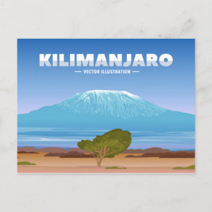 Vintager Retro-Berg Kilimanjaro Tansania Afrika Postkarte