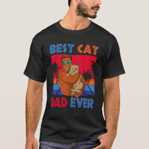 Vintager Retro Best Cat Vater je Kostümkatzen Besi T-Shirt