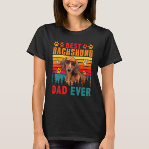 Vintager Retro Beste Dackel Vater je Niedlicher Hu T-Shirt