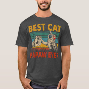 Vintager Retro Beste Katze PaPaw Ever Funny Vater T-Shirt