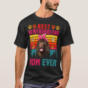 Vintager Retro Beste Neufundland-Mama je Niedliche T-Shirt