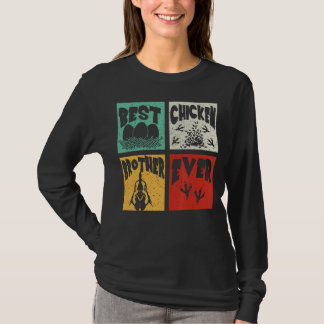 Vintager Retro Bester Hühnerbruder je Bauer Fan T-Shirt
