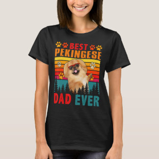 Vintager Retro Bester Pekingese Vater je Niedliche T-Shirt