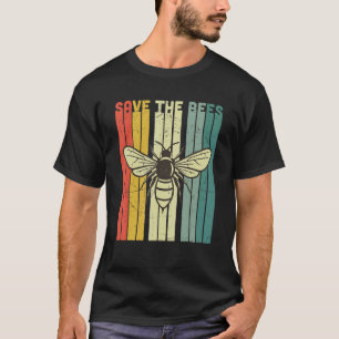 Vintager Retro-Bienenhalter, der die Bienen Rette T-Shirt
