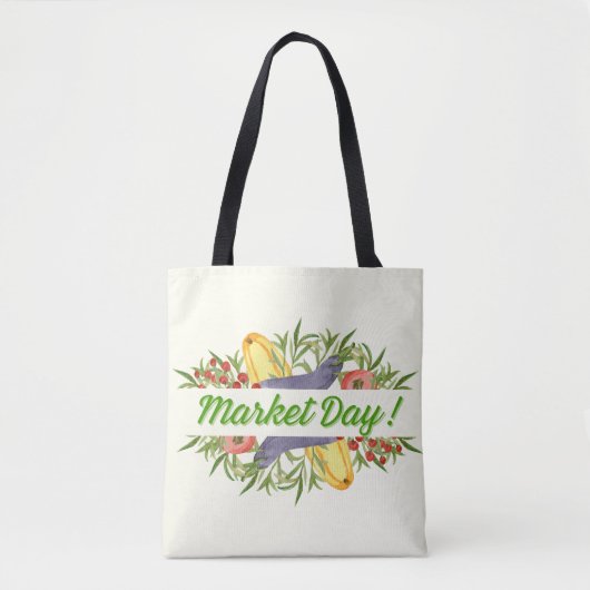 Vintager Retro-Botanischer Lebensmittelmarkt Tasche (Vorderseite)