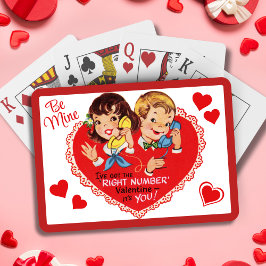 Vintager Retro Boy Girl Valentinstag Spielkarten