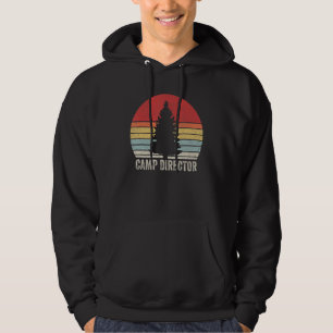 Vintager Retro Camp Director Counselor Pine Tree Hoodie
