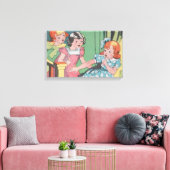 Vintager Retro Cartoon Kunst, Dichtung und Musik Leinwanddruck (Insitu (Wohnzimmer))