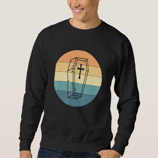 Vintager Retro Casket Coffin Beerdigungsleiter Sweatshirt (Vorderseite)