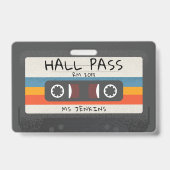Vintager Retro Cassette Tape School Hall Pass Ausweis (Vorderseite)