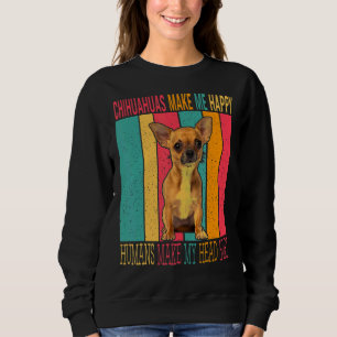Vintager Retro Chihuahuas macht glückliche Mensche Sweatshirt