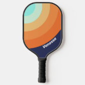 Vintager Retro-Circle Strip mit Namen Pickleball Schläger (Rückseite)