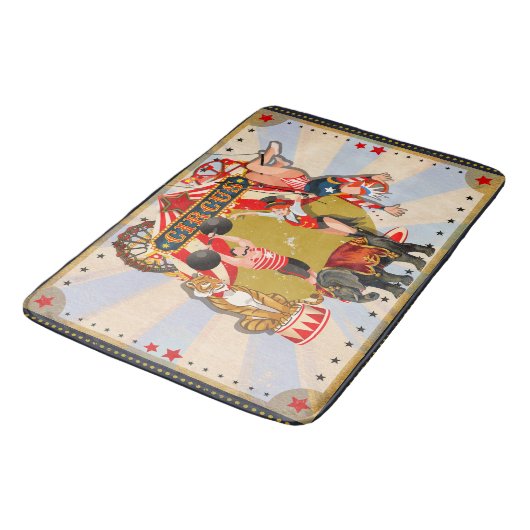 Vintager Retro-Circus Badematte (Schrägansicht)