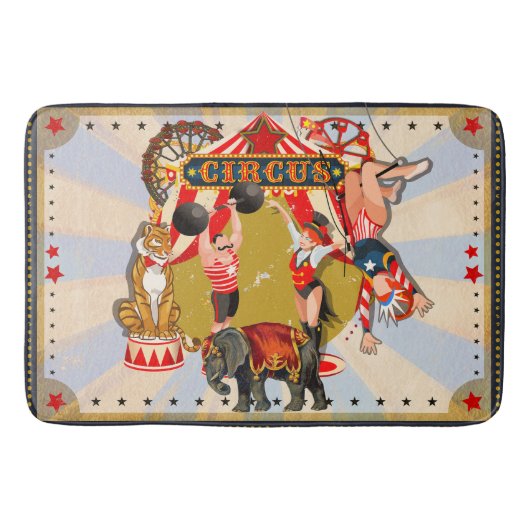 Vintager Retro-Circus Badematte (Vorderseite)