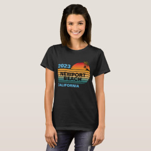 VINTAGER RETRO CUSTOM NEWPORT STRAND KALIFORNIEN T-Shirt