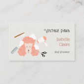 Vintager Retro-Dog-Grooming mit strukturierter Vis Visitenkarte (Vorderseite)