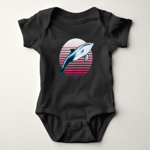Vintager Retro-Dolphin Baby Strampler