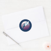 Vintager Retro-Dolphin Runder Aufkleber (Umschlag)