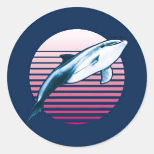 Vintager Retro-Dolphin Runder Aufkleber