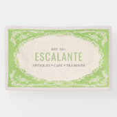 Vintager Retro Eleganter, grün geblümter Rahmen Banner (Horizontal)