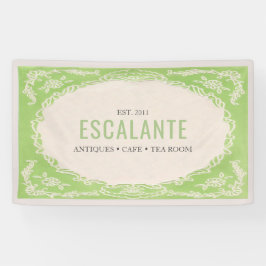 Vintager Retro Eleganter, grün geblümter Rahmen Banner