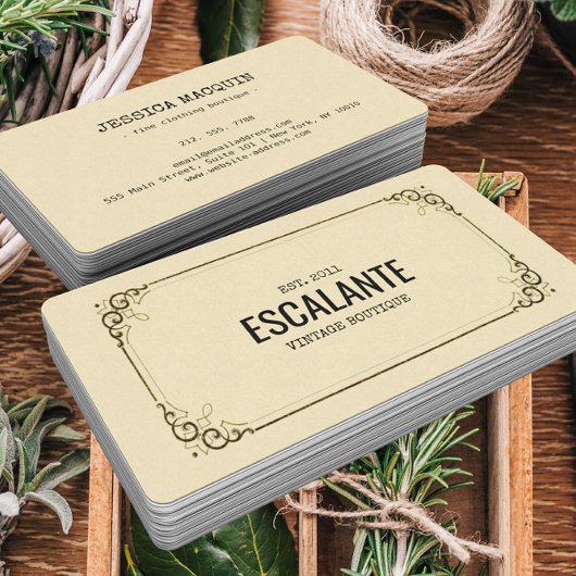 Vintager Retro-Ephemerahmen Visitenkarte