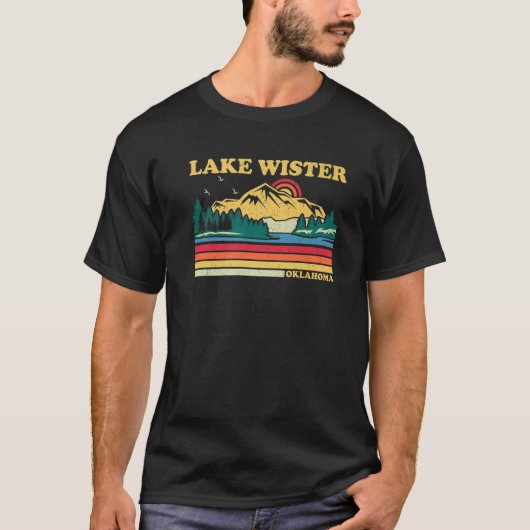 Vintager Retro Familienurlaub Oklahoma Lake Wister T-Shirt (Vorderseite)