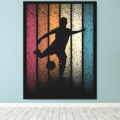 Vintager Retro-Fußball Leinwanddruck (Insitu (Holzboden))