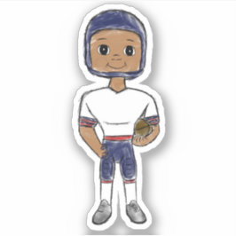 Vintager Retro-Fußball-Spieler blau rot, ganz einf Aufkleber