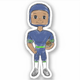 Vintager Retro-Fußballspieler, blau grün Aufkleber