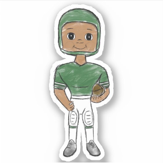 Vintager Retro-Fußballspieler grün Aufkleber (Vorderseite)