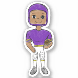 Vintager Retro-Fußballspieler lila Aufkleber