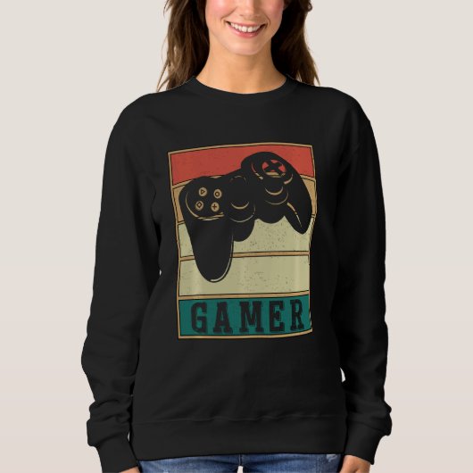 Vintager Retro-Gamer-Videospieler Sweatshirt (Vorderseite)