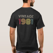 Vintager Retro geboren 1981 T-Shirt (Rückseite)