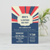 Vintager Retro-Gedenktag Einladung (Stehend Vorderseite)