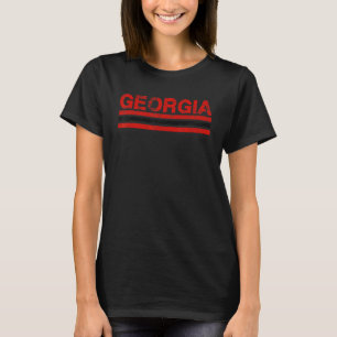 Vintager Retro Georgia Staat Drei Streifen Week T-Shirt