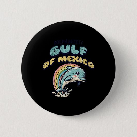 Vintager Retro-Golf von Mexiko Funny Dolphin Button (Vorderseite)