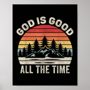 Vintager Retro Gott ist die ganze Zeit Christlich Poster
