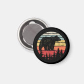 Vintager Retro-Grizzlybär Magnet (Vorderseite/Rückseite)